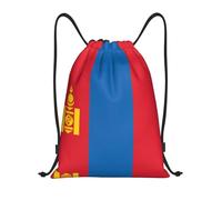 DUYKIMQW Sac à dos unisexe unisexe avec cordon de serrage imprimé drapeau jamaïcain ancien, Drapeau de la Mongolie, M