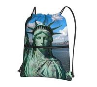 DUYKIMQW Sac de sport avec cordon de serrage imprimé couleur blanche naturelle, sac de sport élégant, sac de yoga et sac de voyage avec cordon de serrage, statue de la liberté, Taille unique