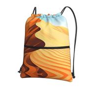 DUYKIMQW Sac de sport avec cordon de serrage imprimé voilier de mer, sac de sport, sac de yoga et sac de voyage à cordon de serrage, Vaste désert, Taille unique