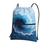 DUYKIMQW Sac de sport avec cordon de serrage Motif graffiti arc-en-ciel Unisexe, Vortex bleu, Taille unique