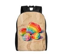 DUYKIMQW Solitary Sail in the Waves Print Sac à dos de voyage élégant, joli sac à dos pour ordinateur portable avec motif imprimé sur le devant, Bonbons arc-en-ciel, Taille unique