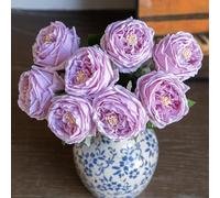 DUYONE Austin Lot de 4 fleurs artificielles en latex pour décoration de salon Violet clair