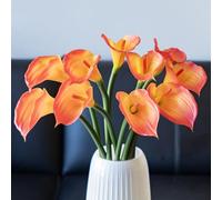 DUYONE Lot de 5 Fleurs artificielles de lys Calla 65,6 cm en Latex Doux au Toucher réaliste pour la Maison, Le Salon, la Chambre, la Table à Manger, Le Bureau, Les Mariages, Les fêtes, la décoration