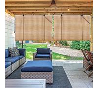 DUYULIANG Store Venitien Bois Store Extérieur en Bois, Store À Rouleau Protection Solaire, Rideau Store en Bambou Opaque À Tirage Latéral, pour Balcon Cuisine Terrasse Couloir Pergola Décoration Bain