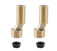 DUZEPA Adaptateur de baignoire à filetage mâle G1/2 vers G3/4, lot de 2, en laiton, pour robinet excentrique à bras pivotant, fixation murale (jaune), 7 cm