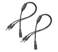 DUZEPA Lot de 2 câbles répartiteurs d'alimentation CC 5,5 x 2,1 mm - Adaptateur double sortie 1-38 V (1 femelle vers 2 mâles) pour caméras de vidéosurveillance