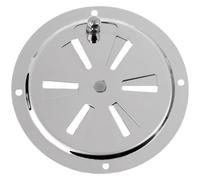 DUZEPA Rosace d'aération, grille en acier inoxydable, verrouillable, grille ronde de 100 mm, rosace d'aération pour fumoir, bateau, camping-car, maison