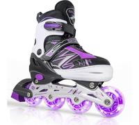 DUZSKJ Patins à roulettes alignés réglables pour Enfants garçons Filles | Réglables en 4 tailles