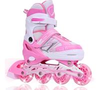 DUZSKJ Patins à roulettes alignés réglables pour Enfants garçons Filles | Réglables en 4 tailles