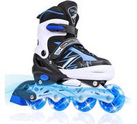 DUZSKJ Patins à roulettes alignés réglables pour Enfants garçons Filles | Réglables en 4 tailles