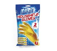 DUZZIT DZT1025A-48 Lot de 2 gants de ménage 100% latex Taille S Jaune