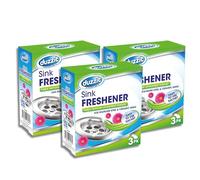 Duzzit Lot de 3 sachets désodorisants pour évier en acier inoxydable et céramique 30 g 9 sachets au total Great British Home