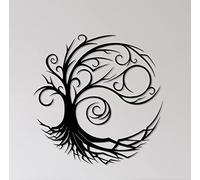 dv decovieno Arbre Deco, Decoration Murale Ronde Encadré, Arbre de Vie Metal Deco Murale Pour La Maison, Le Salon, La Chambre Et Le Bureau, Grande Arbre Design, İdea Cadeau, Mur En Métal Art (20cm)
