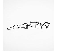 dv decovieno Decoration murale Ferrari Formula 1, marchandise F1, Décors voiture, accessoires de deco en métal, cadeaux pour homme voiture course F1 Décor chambre (15x75cm) Noir