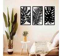 dv decovieno Feuille Decoration Murale, La Nature Metal Tableau Deco Pour La Maison, Le Salon, La Chambre Et Le Bureau, İdea Cadeau, Conception De Mur En Métal Art 3D, Total123x60cm
