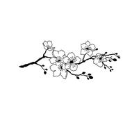 dv decovieno Fleur Decoration Murale, Sakura Decoration Maison, Feuille Decoration Salon, Arbre De Vie Decoration Murale, Branche De Fleur Decoration Murale Metal, Minimalist Line Art (75cm)