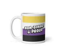 DV DESIGN 1 tasse imprimée non binaire et fière - Non binaire Pride LGBTQ drapeau arc-en-ciel identité amour soutien maison boissons tasses tasse cuisine cadeau #81947