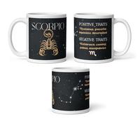 DV DESIGN 1 tasse Scorpion - Traits négatifs positifs du zodiaque signe astrologique horoscope blague drôle groovy astrologie boissons à la maison tasse tasse cuisine #81890