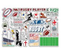DV DESIGN Feuille d'autocollants A4 en vinyle motif rugby - Pour hommes, femmes, enfants, loisirs, loisirs, scrapbooking, journal décoratif #81273
