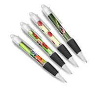 DV DESIGN Lot de 4 stylos à bille blancs coccinelle - Coccinelle insecte animal nature sauvage voyage portrait garçons filles hommes femmes stylo thème #79459