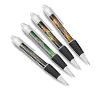 DV DESIGN Lot de 4 stylos à bille blancs crocodiles - Alligator animal nature sauvage voyage portrait garçons filles hommes femmes stylo thème #79435