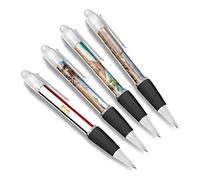 DV DESIGN Lot de 4 stylos à bille blancs de l'Égypte - Pyramides égyptiennes du Caire - Drapeau des Camels - Voyage - Vacances - Garçons Filles Hommes Femmes - Stylo à thème #79405