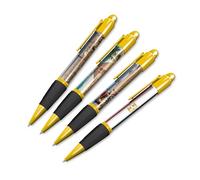 DV DESIGN Lot de 4 stylos à bille jaunes égyptiens - Pyramides égyptiennes du Caire, drapeau chameau, voyage, vacances, loisirs, garçons, filles, hommes, femmes, stylo à thème #79405