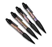 DV DESIGN Lot de 4 stylos à bille noirs Las Vegas - Nevada Voyage Amérique USA Sign Casino Holiday Hobby Garçons Filles Hommes Femmes Stylo à thème #79401