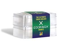 dV Giochi Geekbox Double - Boîte de rangement rectangulaire empilable, sans BPA, fermeture à clic, capacité 5,31 L, transparent, large