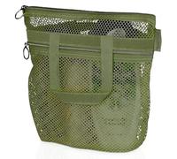 DV Lifestyle Sac de douche en maille 26 x 24 cm avec fermeture éclair et 2 poches. Trousse de toilette portable à séchage rapide pour salle de bain, salle de sport, voyage, camping, plage, crème