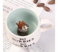 Dvagoent 400ml Mug Cafe 3d, Tasse Ceramique Convient Pour Le Bureau à Domicile (Paresseux)