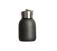 Dvagoent Petite Gourde Isotherme Double Couche, Mini Thermos Cafe Acier Inoxydable 304 300ml, Avec Boucle De Transport, Taille Compacte, Peut être Mis Dans Votre Poche (Noir)