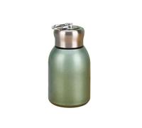 Dvagoent Petite Gourde Isotherme Double Couche, Mini Thermos Cafe Acier Inoxydable 304 300ml, Avec Boucle De Transport, Taille Compacte, Peut être Mis Dans Votre Poche (Vert)