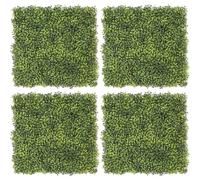 DVAURLIAN Lot de 4 haies murales artificielles de 50 x 50 cm avec protection UV, motif gazon de Milan idéal pour la décoration de jardin et les regards indiscrets
