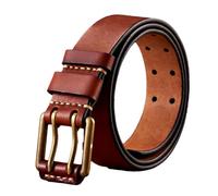 Dvbfufv Ceinture Homme Vintage Cuir Ceinture Double Boucle Jeans Ceinture Homme Mode Solide Sangle, kaki, 130