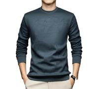 Dvbfufv Chandail à capuche en polaire à col rond pour homme, tendance, streetwear, décontracté, bleu, S