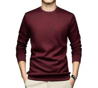 Dvbfufv Chandail à capuche en polaire à col rond pour homme, tendance, streetwear, décontracté, Rouge, L