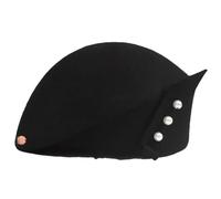 Dvbfufv Chapeau Fedora vintage en laine pour femme, chapeau bibi d'église, chapeau de mariage chapeau de dames en feutre maille casquettes pilulier, Noir , M (54-57cm)
