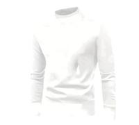 Dvbfufv Chemise à manches longues et col montant pour homme Printemps Hiver, blanc, M