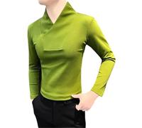 Dvbfufv Chemise d'hiver à manches longues pour homme avec col en V, EN8, L
