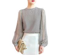 Dvbfufv Chemisier en mousseline de soie pour femme Printemps été Mode Luxe Chemise Tops, 1, XL