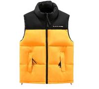 Dvbfufv Doudoune d'hiver épaisse et chaude sans manches pour homme, jaune, M