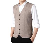 Dvbfufv Gilet de luxe tendance décontracté à simple boutonnage sans manches pour homme, 2, S