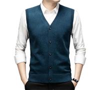 Dvbfufv Gilet de travail sans manches à simple boutonnage pour homme, 3, M
