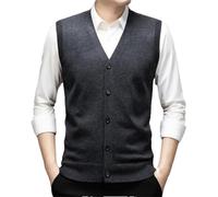Dvbfufv Gilet de travail sans manches à simple boutonnage pour homme, 5, XS