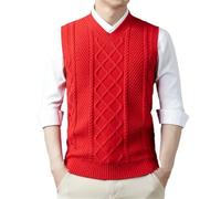 Dvbfufv Gilet d'hiver texturé en tricot épais et chaud pour homme, 2, S