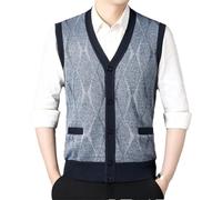 Dvbfufv Gilet sans manches pour homme - Décontracté - Tendance - Col en V - En tricot, M11 Gris clair 9, XL