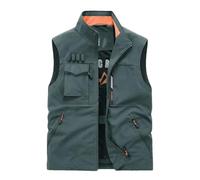 Dvbfufv Gilet tactique pour homme - Gilet de pêche multi-poches à séchage rapide - Sans manches - Grande taille, 2, XS