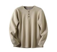 Dvbfufv Hauts d'hiver en polaire épaisse à manches longues avec boutons gaufrés, grande taille, couleur unie, kaki, XS