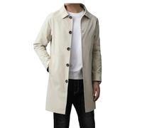 Dvbfufv Hommes Coréen Casual Fashion Trendy Long Trench Coat Slim Fit Jacket, kaki, L